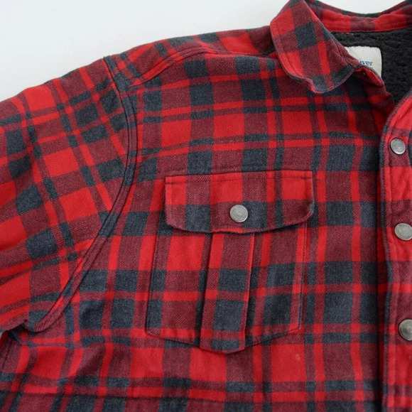 Wind River Red &  Grey Checker Print Button Up Sherpa Like Lined Shacket 3XL - Picture 10 of 12